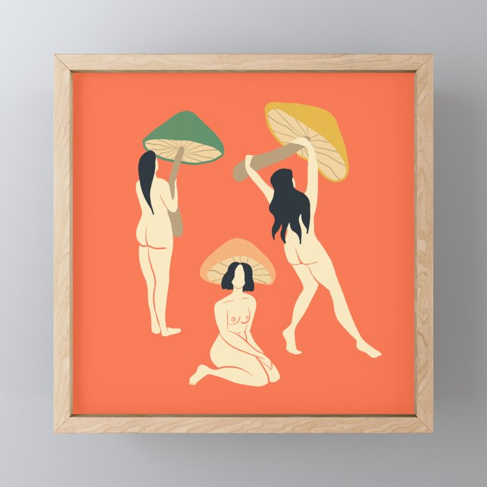 Mushroom Ladies Mini Art Print Gallery Image 1