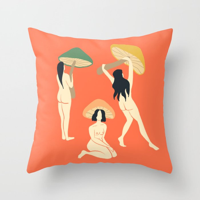 Mushroom Ladies Throw Pillow Gallery Image 6