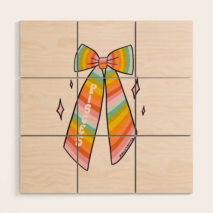 Pisces Bow Wood Wall Art Gallery Image 1