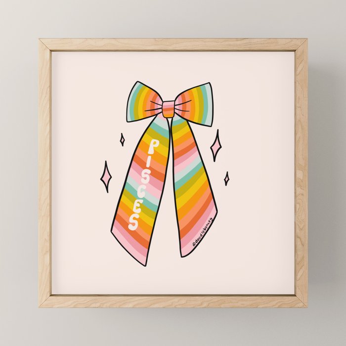 Pisces Bow Mini Art Print Gallery Image 1