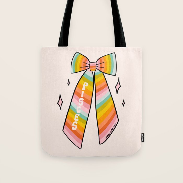 Pisces Bow Tote Bag Gallery Image 1