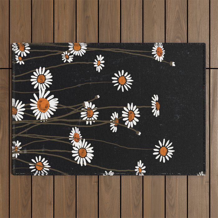 Wild Daisy Flowers 2 Outdoor Rug Gallery Image 1