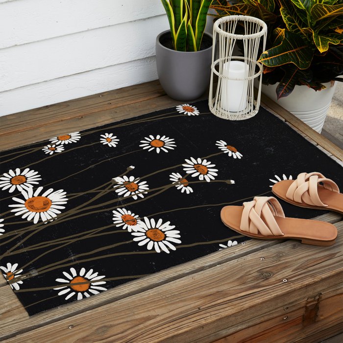 Wild Daisy Flowers 2 Outdoor Rug Gallery Image 2