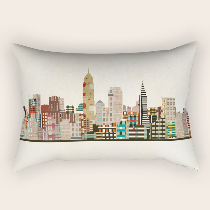 cleveland ohio skyline Rectangular Pillow Gallery Image 2