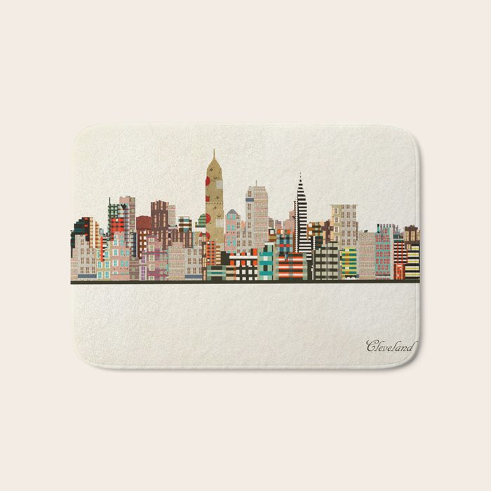 cleveland ohio skyline Bath Mat Gallery Image 1