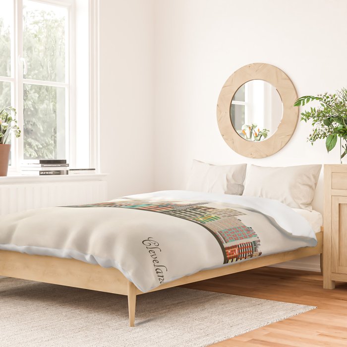 cleveland ohio skyline Duvet Cover Gallery Image 2