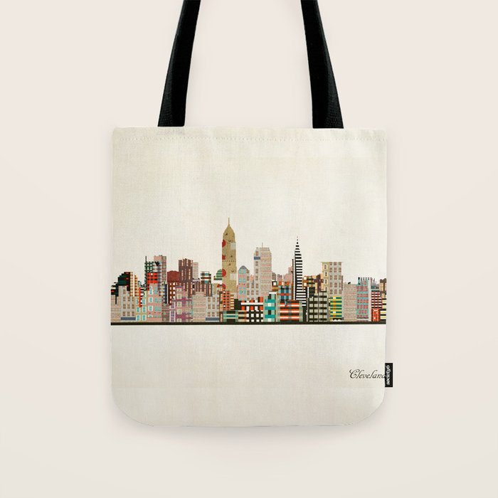 cleveland ohio skyline Tote Bag Gallery Image 1