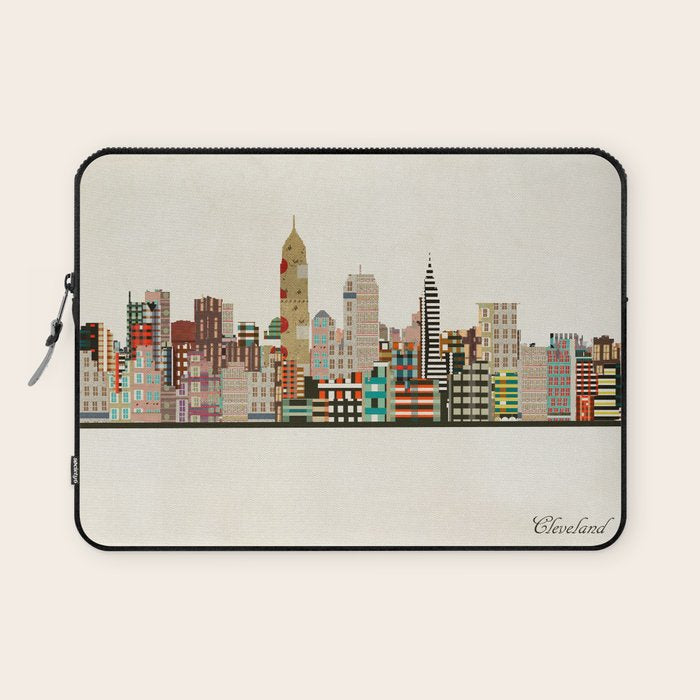 cleveland ohio skyline Laptop Sleeve Gallery Image 1