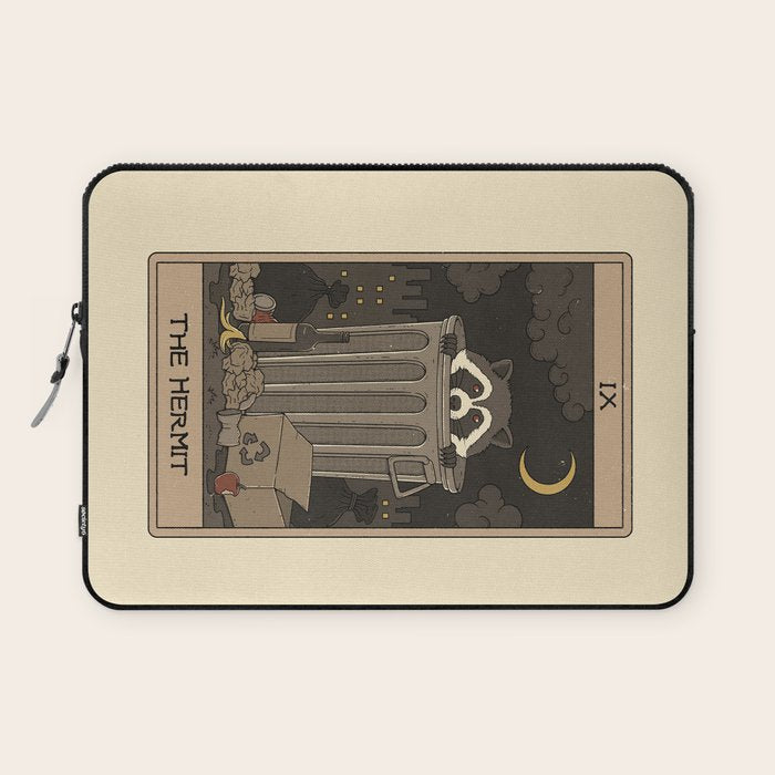 The Hermit - Raccoons Tarot Laptop Sleeve Gallery Image 1