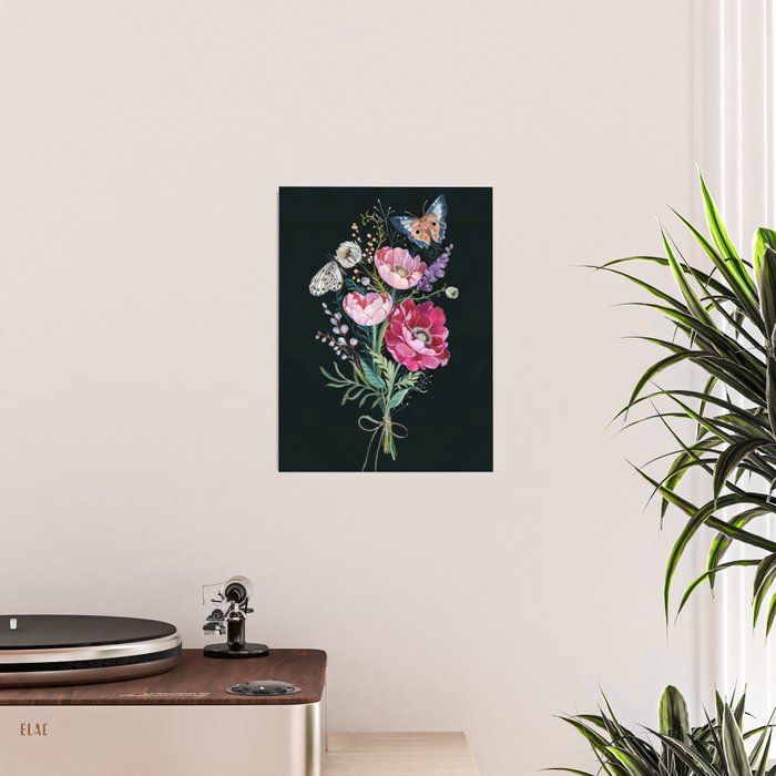 Butterfly Floral Bouquet Poster Gallery Image 2
