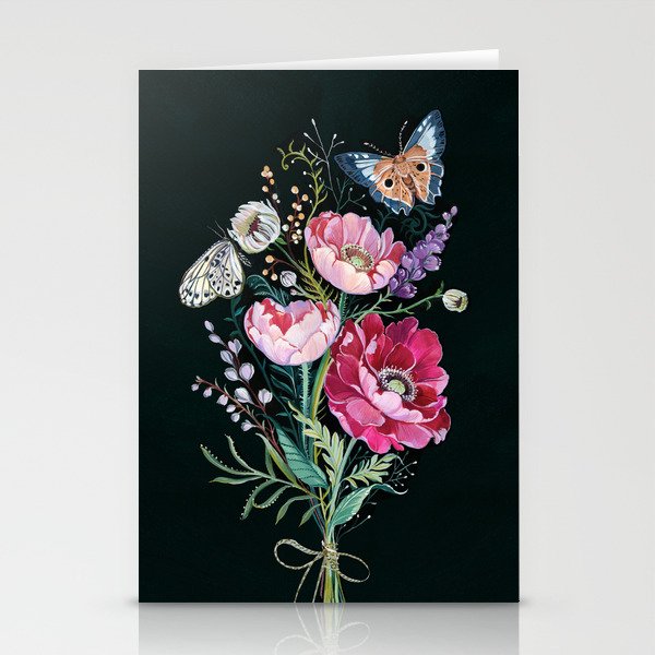 Butterfly Floral Bouquet Stationery Card Gallery Image 2