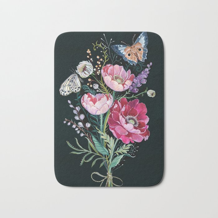 Butterfly Floral Bouquet Bath Mat Gallery Image 1