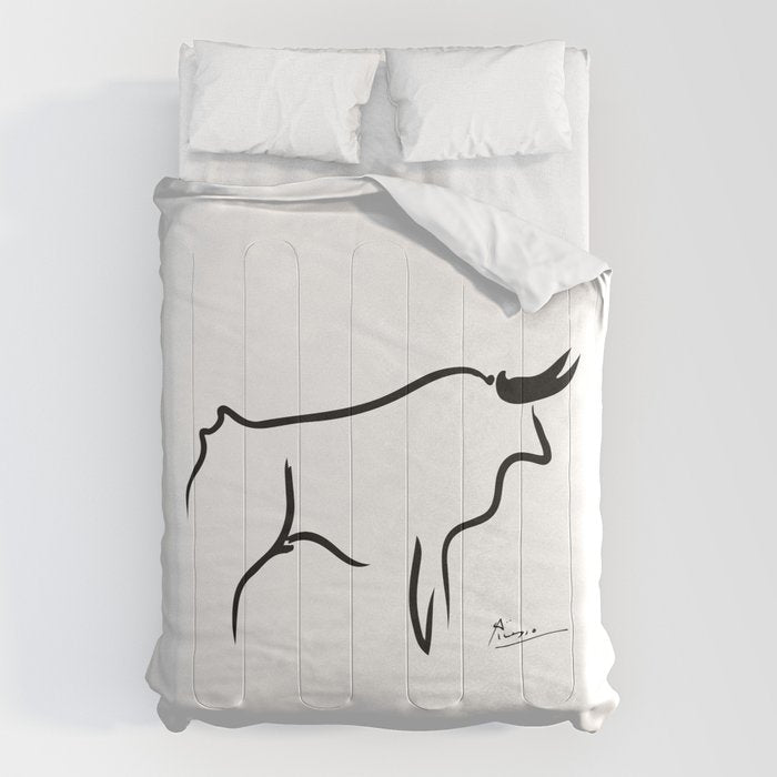 Picasso - Bull 1952 Artwork, Animals Line Sketch, Prints, Posters, Bags, Tshirts, Men, Women, Kids Comforter Gallery Image 6