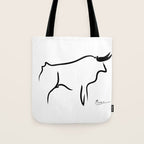 Picasso - Bull 1952 Artwork, Animals Line Sketch, Prints, Posters, Bags, Tshirts, Men, Women, Kids Tote Bag Gallery Image 1