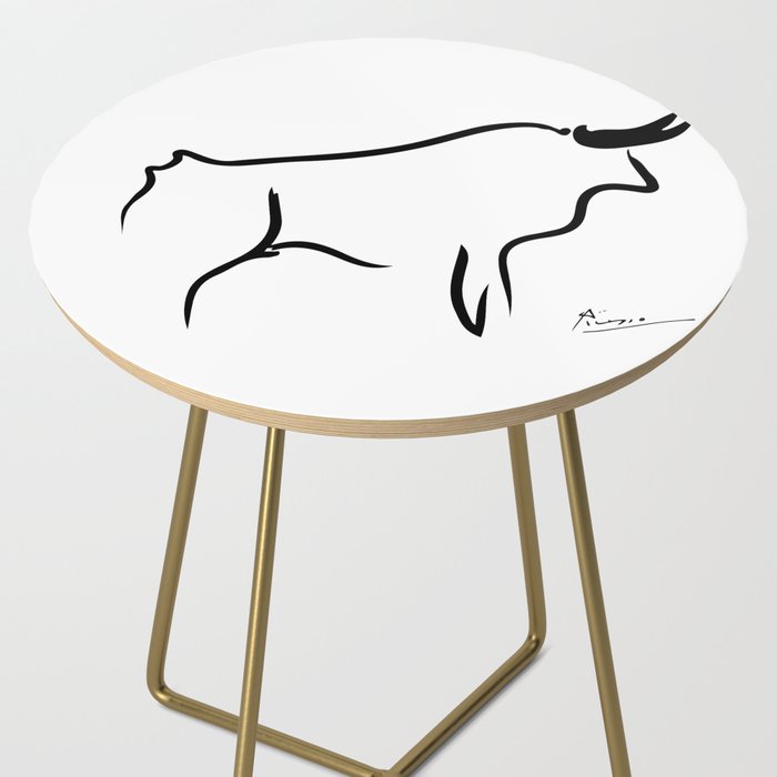 Picasso - Bull 1952 Artwork, Animals Line Sketch, Prints, Posters, Bags, Tshirts, Men, Women, Kids Side Table Gallery Image 2