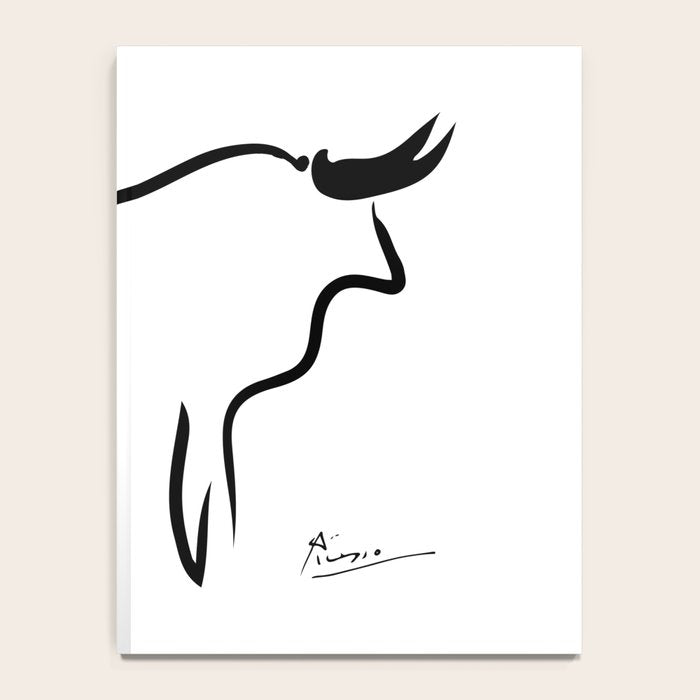 Picasso - Bull 1952 Artwork, Animals Line Sketch, Prints, Posters, Bags, Tshirts, Men, Women, Kids Notebook Gallery Image 4