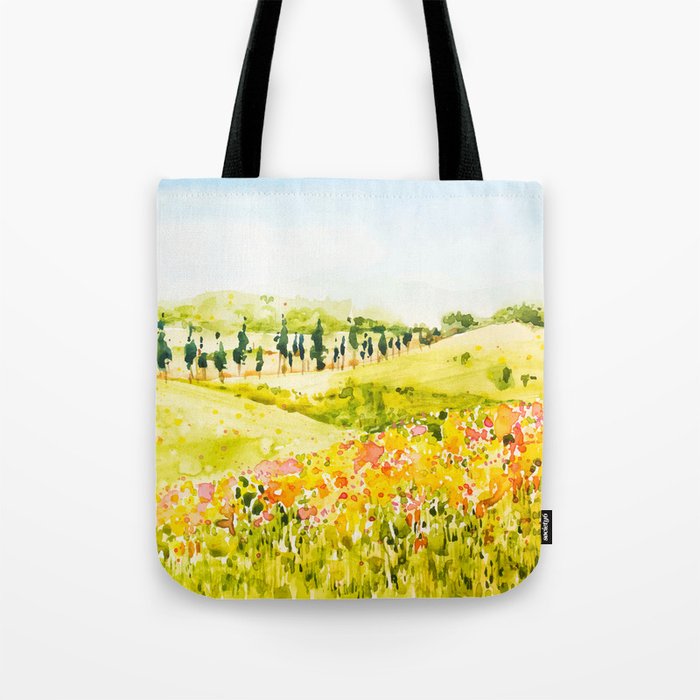 Watercolor Landscape Tote Bag Gallery Image 1