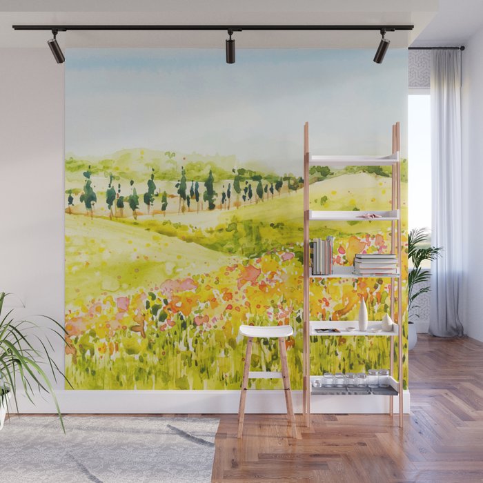 Watercolor Landscape Wall Mural Gallery Image 1