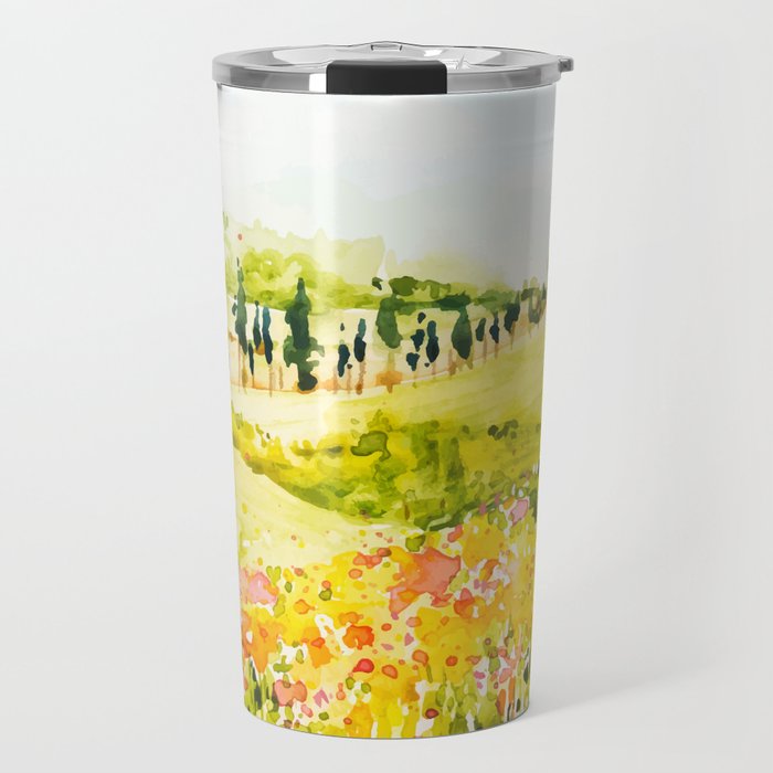 Watercolor Landscape Travel Mug Gallery Image 1