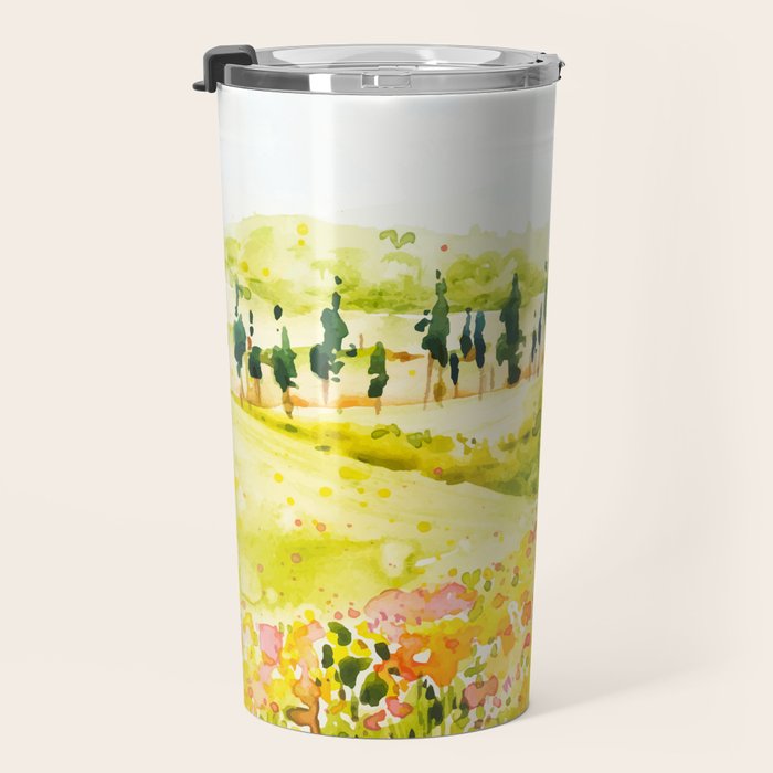 Watercolor Landscape Travel Mug Gallery Image 3