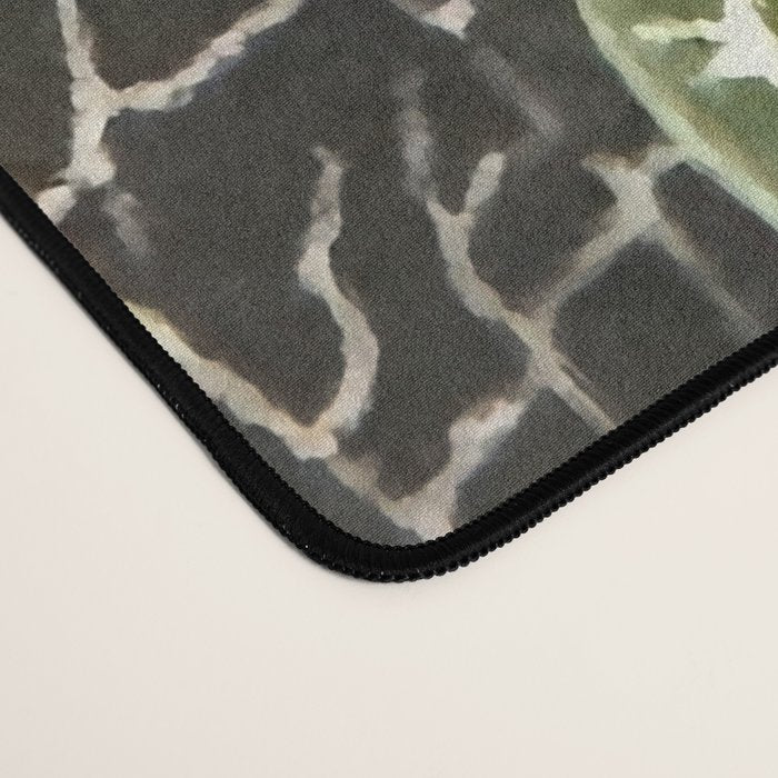 Elegant leaf skeleton foliage on black Desk Mat Gallery Image 4
