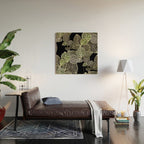 Elegant leaf skeleton foliage on black Wood Wall Art Gallery Image 2