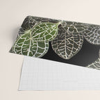 Elegant leaf skeleton foliage on black Wrapping Paper Gallery Image 2