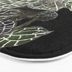 Elegant leaf skeleton foliage on black Bath Mat Gallery Image 3