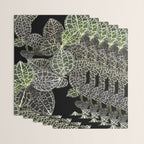 Elegant leaf skeleton foliage on black Wrapping Paper Gallery Image 3