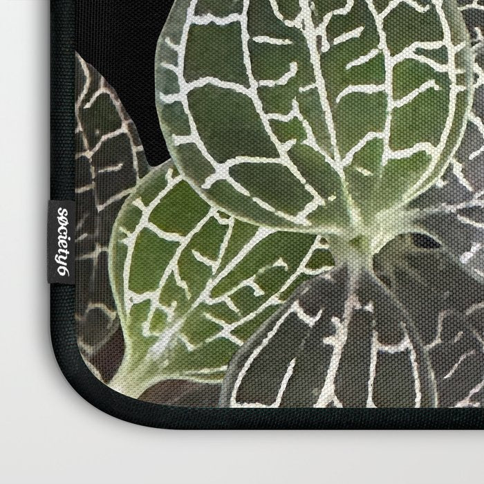 Elegant leaf skeleton foliage on black Laptop Sleeve Gallery Image 3