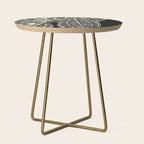 Elegant leaf skeleton foliage on black Side Table Gallery Image 1