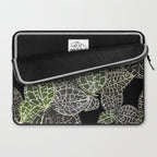 Elegant leaf skeleton foliage on black Laptop Sleeve Gallery Image 2
