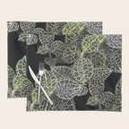 Elegant leaf skeleton foliage on black Placemat Gallery Image 1