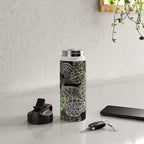 Elegant leaf skeleton foliage on black Water Bottle Gallery Image 4
