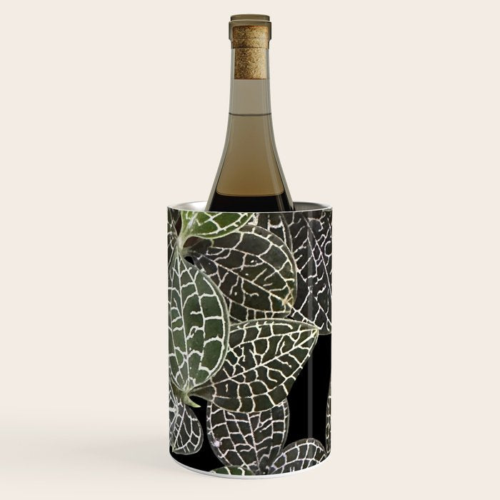 Elegant leaf skeleton foliage on black Wine Chiller Gallery Image 3