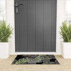 Elegant leaf skeleton foliage on black Welcome Mat Gallery Image 3