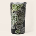 Elegant leaf skeleton foliage on black Travel Mug Gallery Image 2