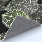 Elegant leaf skeleton foliage on black Rug Gallery Image 4