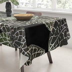 Elegant leaf skeleton foliage on black Tablecloth Gallery Image 3