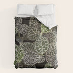 Elegant leaf skeleton foliage on black Comforter Gallery Image 6