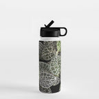 Elegant leaf skeleton foliage on black Water Bottle Gallery Image 1