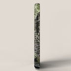 Elegant leaf skeleton foliage on black iPhone Case Gallery Image 2