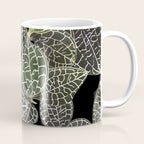 Elegant leaf skeleton foliage on black Coffee Mug Gallery Image 1