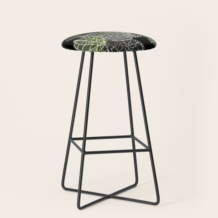 Elegant leaf skeleton foliage on black Stool Gallery Image 1