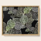 Elegant leaf skeleton foliage on black Serving Tray Gallery Image 1
