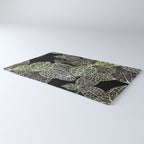Elegant leaf skeleton foliage on black Rug Gallery Image 3