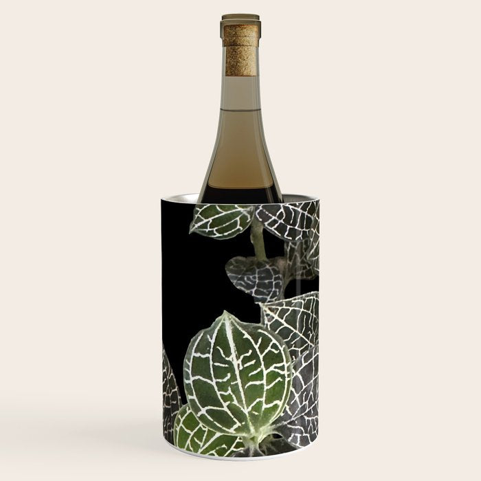 Elegant leaf skeleton foliage on black Wine Chiller Gallery Image 2