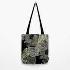 Elegant leaf skeleton foliage on black Tote Bag Gallery Image 2