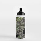 Elegant leaf skeleton foliage on black Water Bottle Gallery Image 2