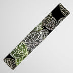 Elegant leaf skeleton foliage on black Table Runner Gallery Image 3